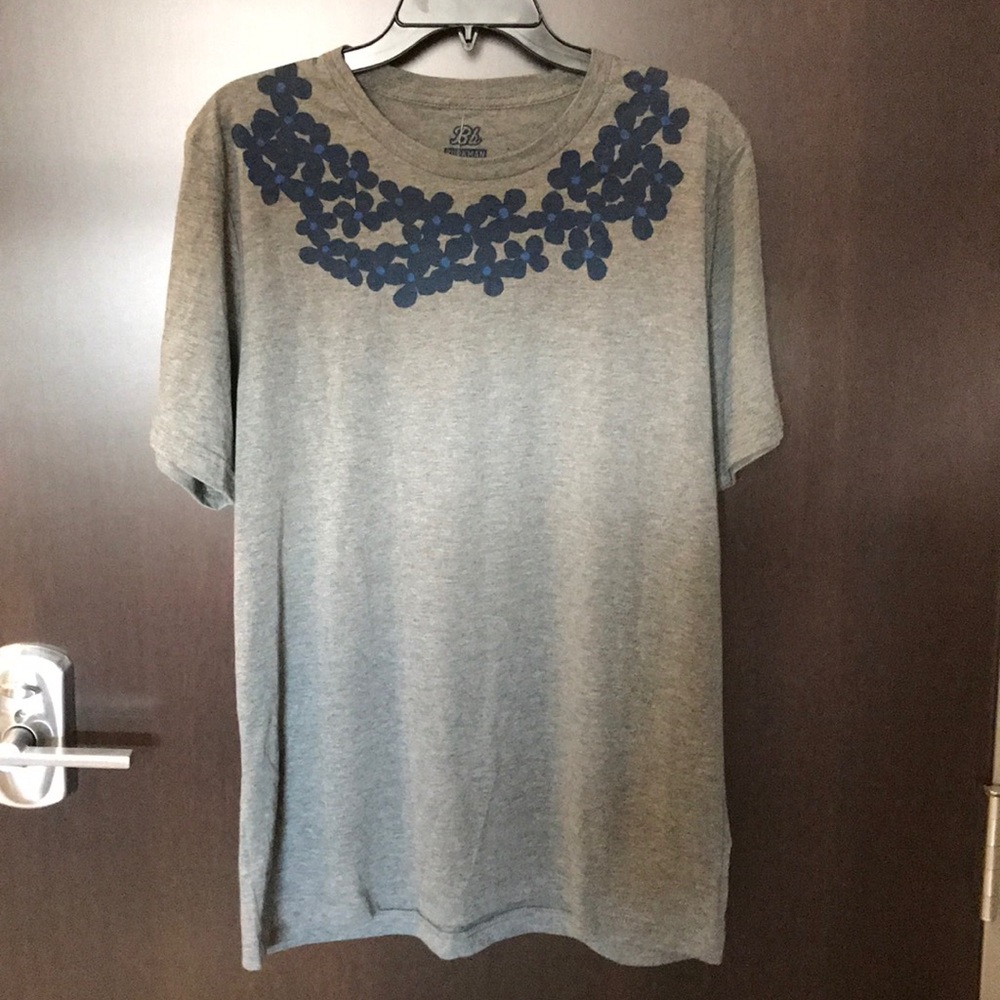 Men’s Short Sleeve Graphic Floral Tee Grey L